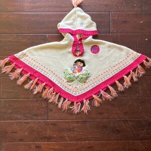 Y2K 2008 Dora the Explorer Kids Sweater Poncho sz 6